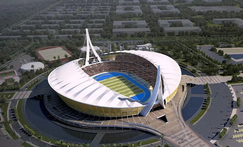 援建柬埔寨體育場(chǎng) 索網(wǎng)張拉圓滿(mǎn)完成