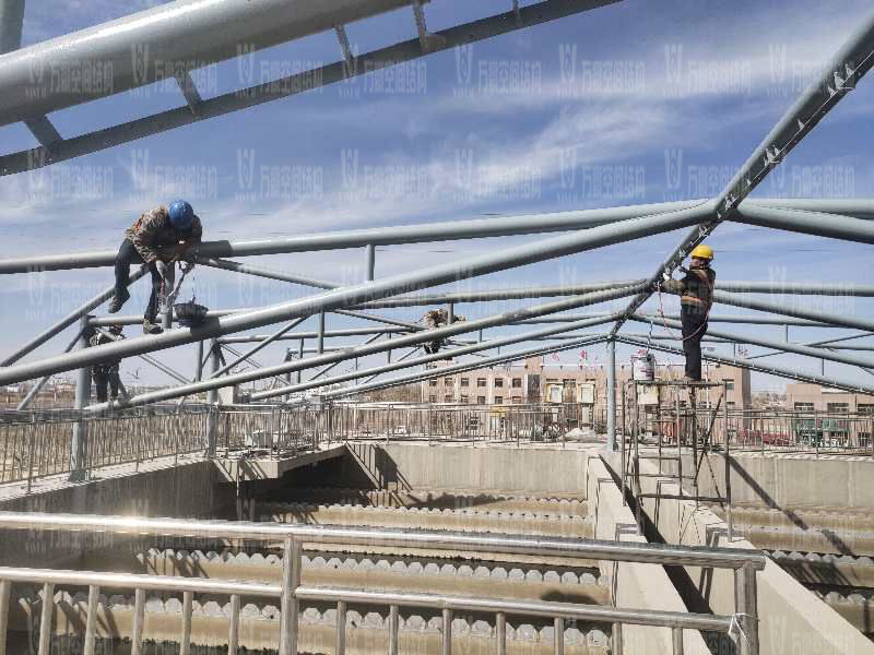 格爾木工業園污水池異型鋼結構項目 格爾木工業園污水池異型鋼結構項目