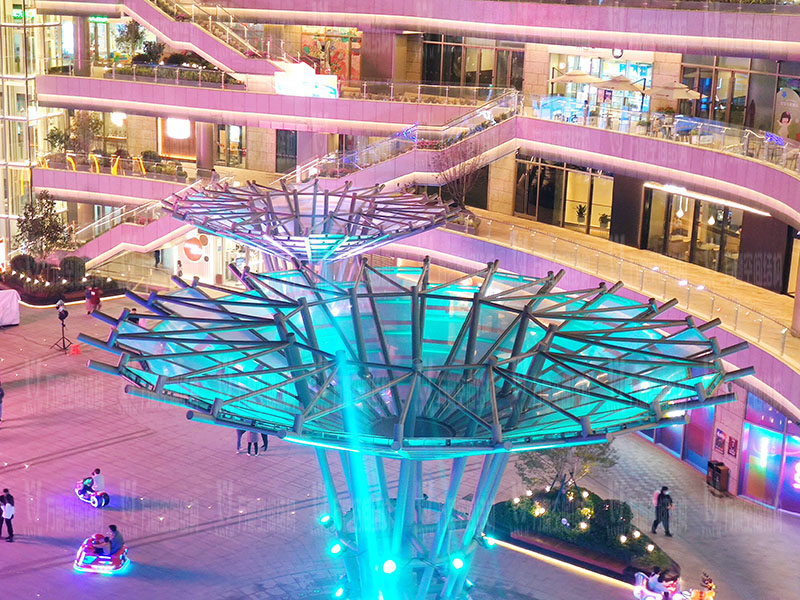 石家莊東南智匯城倒傘ETFE膜結構項目夜景欣賞