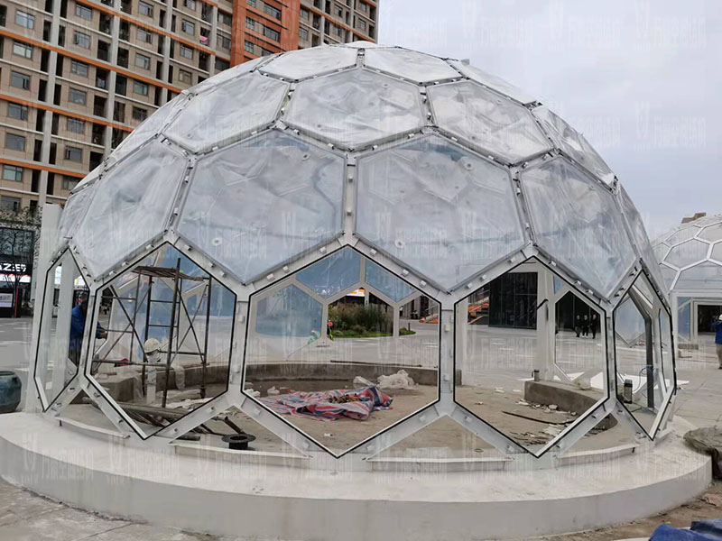 無線創智城市功能空間業態優化五星集市鋼膜結構工程完工