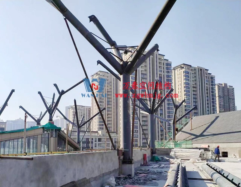 合肥文一塘溪津門天幕鋼結(jié)構(gòu)及ETFE氣枕膜工程施工進(jìn)度