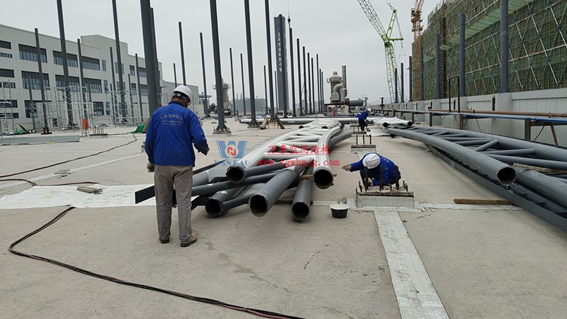 浙江真愛毯業科技有限公司廠房三屋面膜結構工程最新進度