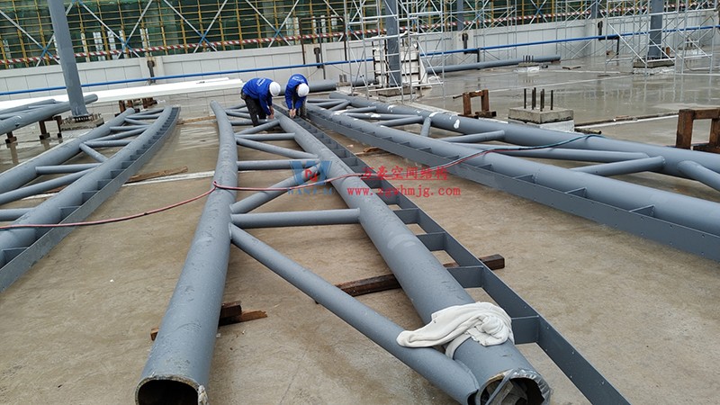 浙江真愛毯業科技有限公司廠房三屋面膜結構工程最新進度