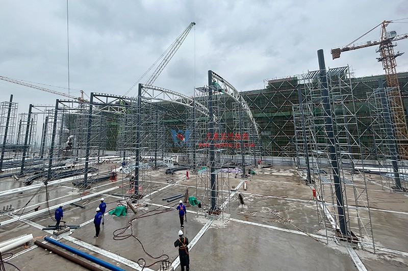 浙江真愛毯業(yè)科技有限公司廠房三屋面膜結構工程完工大吉！