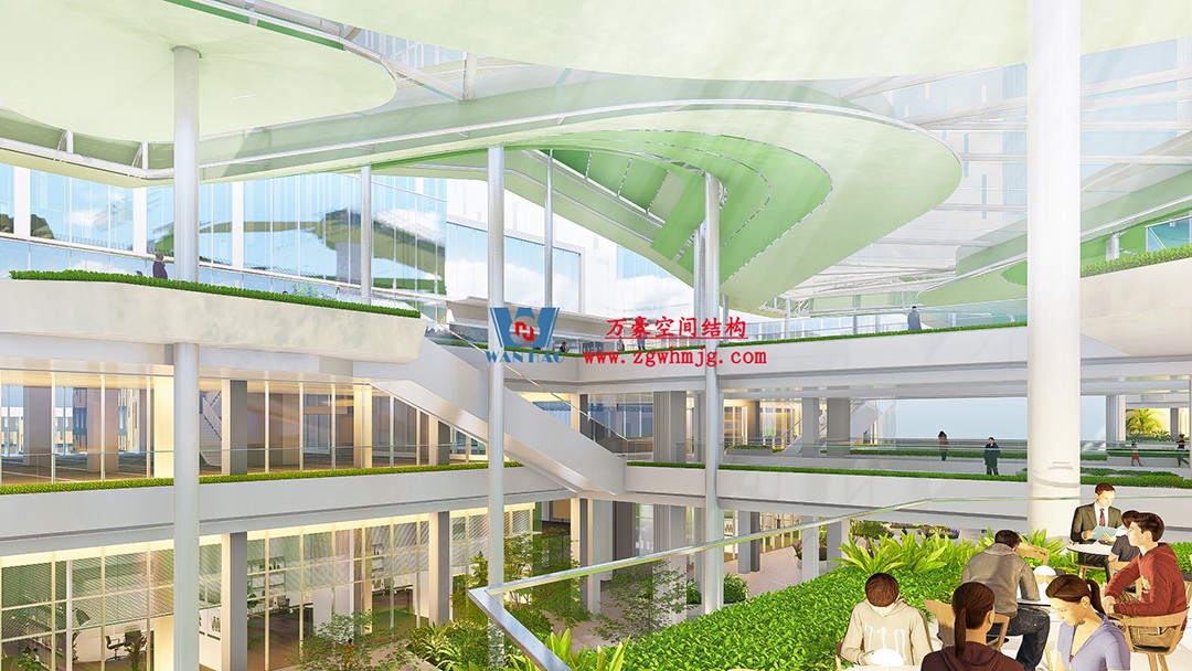 博多森谷項目中庭etfe膜結構工程