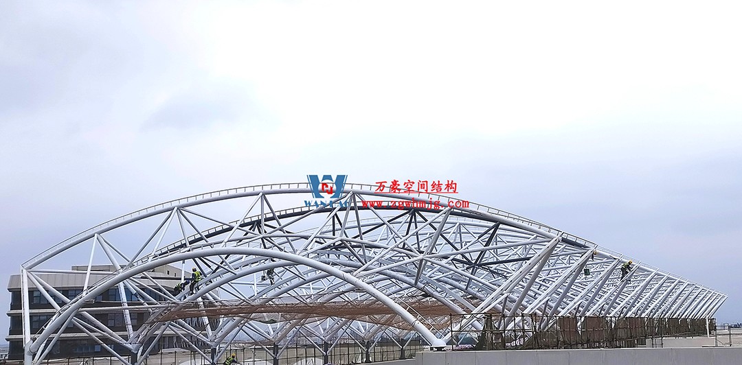 工程進度全速推進，PTFE膜材張拉在即！