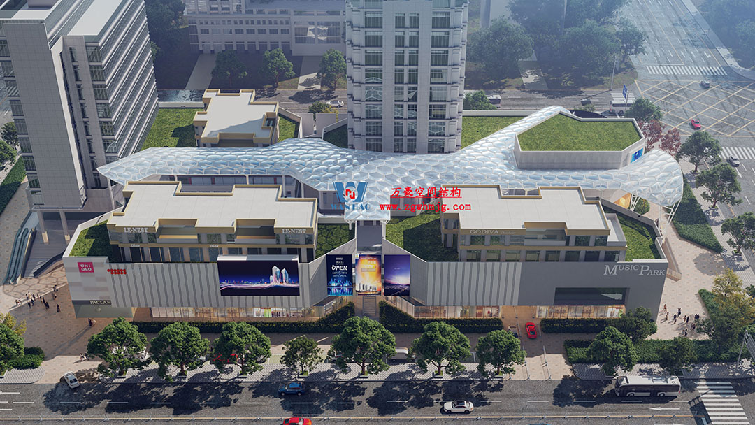 已完工，這個ETFE氣枕商業天幕閃亮登場！