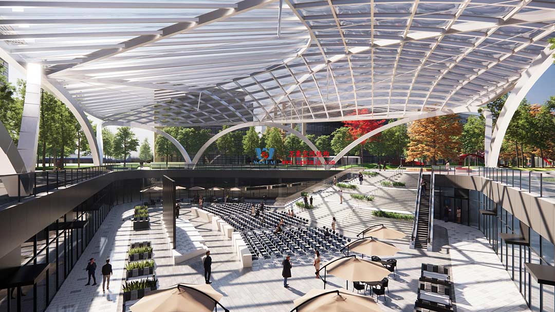 山東高端化工研究院下沉廣場天幕施工邁入關鍵階段 山東高端化工研究院下沉廣場天幕施工邁入關鍵階段