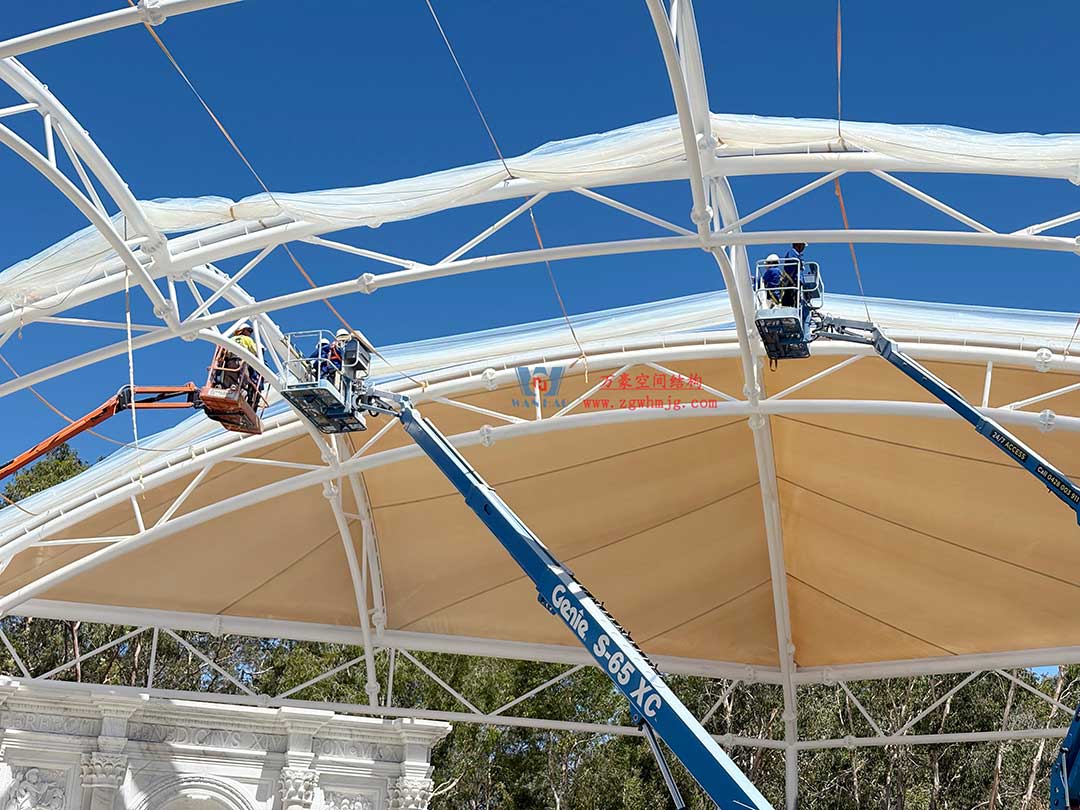 跨越山海的建筑新章!澳大利亞噴泉廣場天幕張拉正酣,雙膜科技賦能莊園建筑 跨越山海的建筑新章!澳大利亞噴泉廣場天幕張拉正酣,雙膜科技賦能莊園建筑