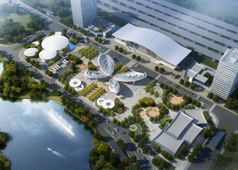 滬通鐵路張家港站地方配套工程站前西側旅客集散區蝴蝶造型天幕項目