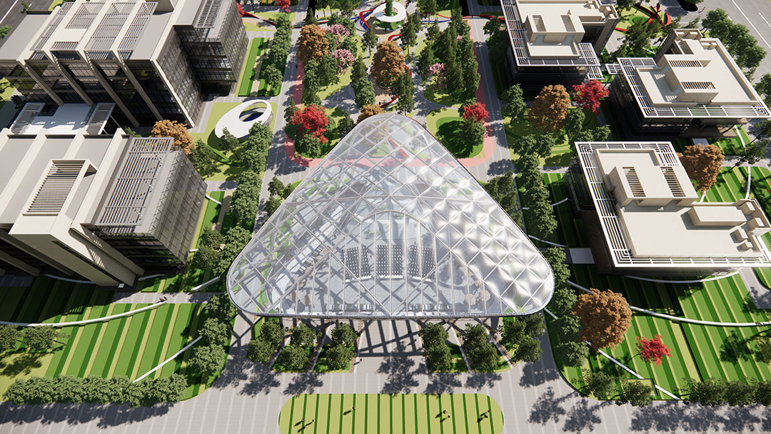 ETFE氣枕膜與雙曲面空間網殼結構結合是什么樣？一起來一睹真容